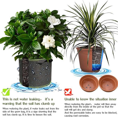 5 pieces - Plant growing bag - Grow bag - 5 Gallon - Grow pot - Plant bag - Sustainable - Reusable - Plant basket - Flowers - 25x30 CM - Black - non-woven fabric