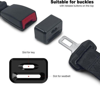 Seat belt buckle - 2 pieces - To lock the seat belt buckle - Seat belt protector child - Universal - Seat belt cover child - Black.