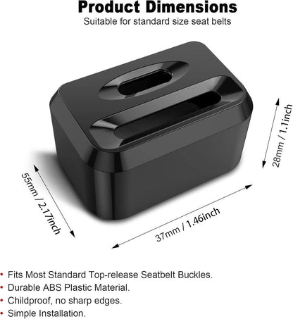 Seat belt buckle - 2 pieces - To lock the seat belt buckle - Seat belt protector child - Universal - Seat belt cover child - Black.