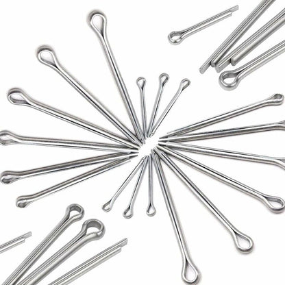 Split pins - 150 pieces - 15 different sizes - stainless steel - silver - for small mechanic repairs.