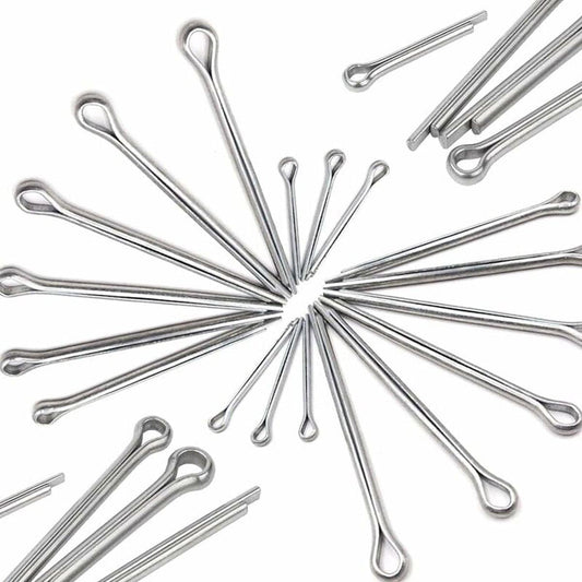Split pins - 150 pieces - 15 different sizes - stainless steel - silver - for small mechanic repairs.