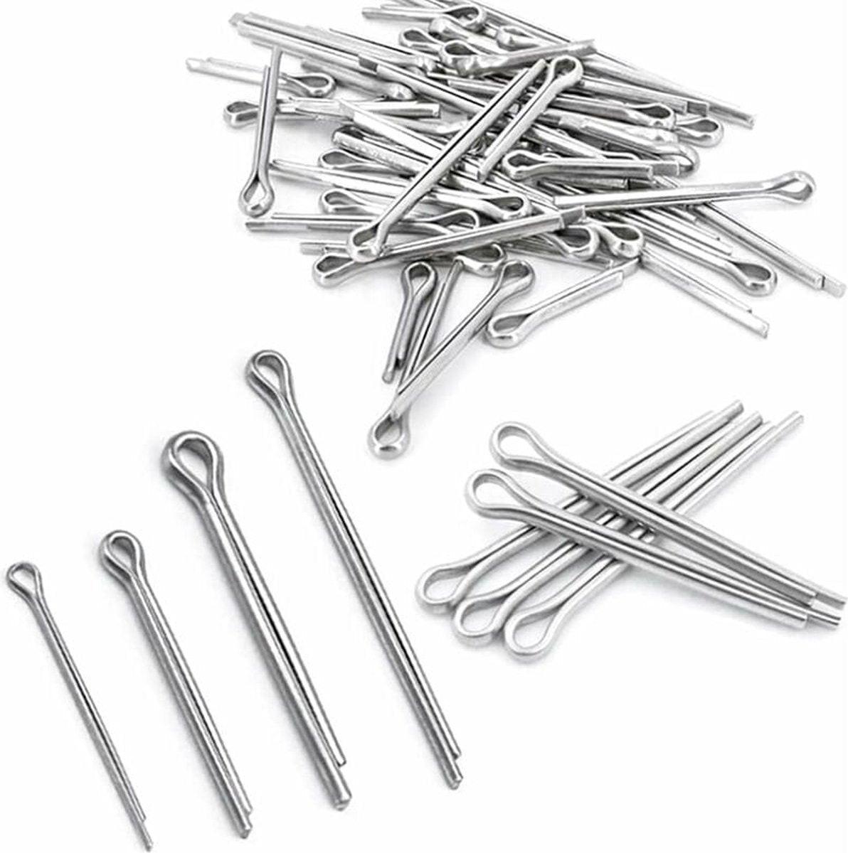 Split pins - 150 pieces - 15 different sizes - stainless steel - silver - for small mechanic repairs.