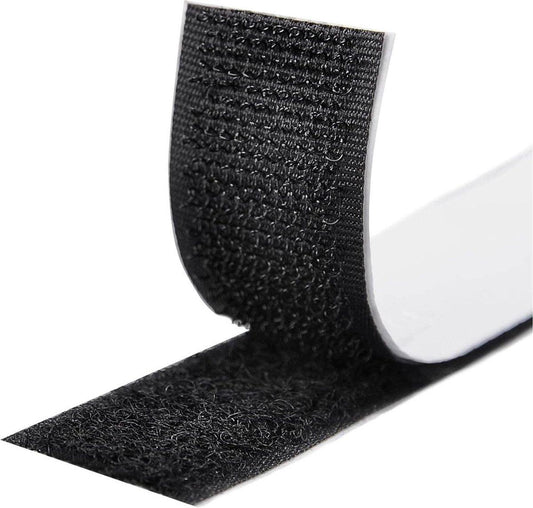 Self-adhesive hook and loop tape 10 meters - black hook and loop tape - extra strong - Strong double-sided self-adhesive tapes - Black - 10m * 2cm - Grip tape - Hook and loop tape.