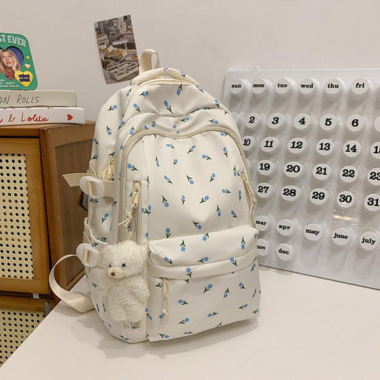Backpack - School Bag - Backpack - Girl Backpack - School Backpack - School Bag - Tablet Backpack - 20 Liters - Orchids.