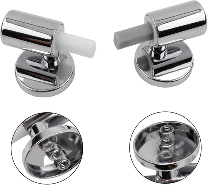 1 Set - Toilet Seat Hinge - Replacement Hinges - Slow-Release Hinge - Toilet Seat Hinges - Toilet Seat Fixing Kit - Zinc Alloy - Silver - For Bathroom Toilet Lid, Appliance Lid