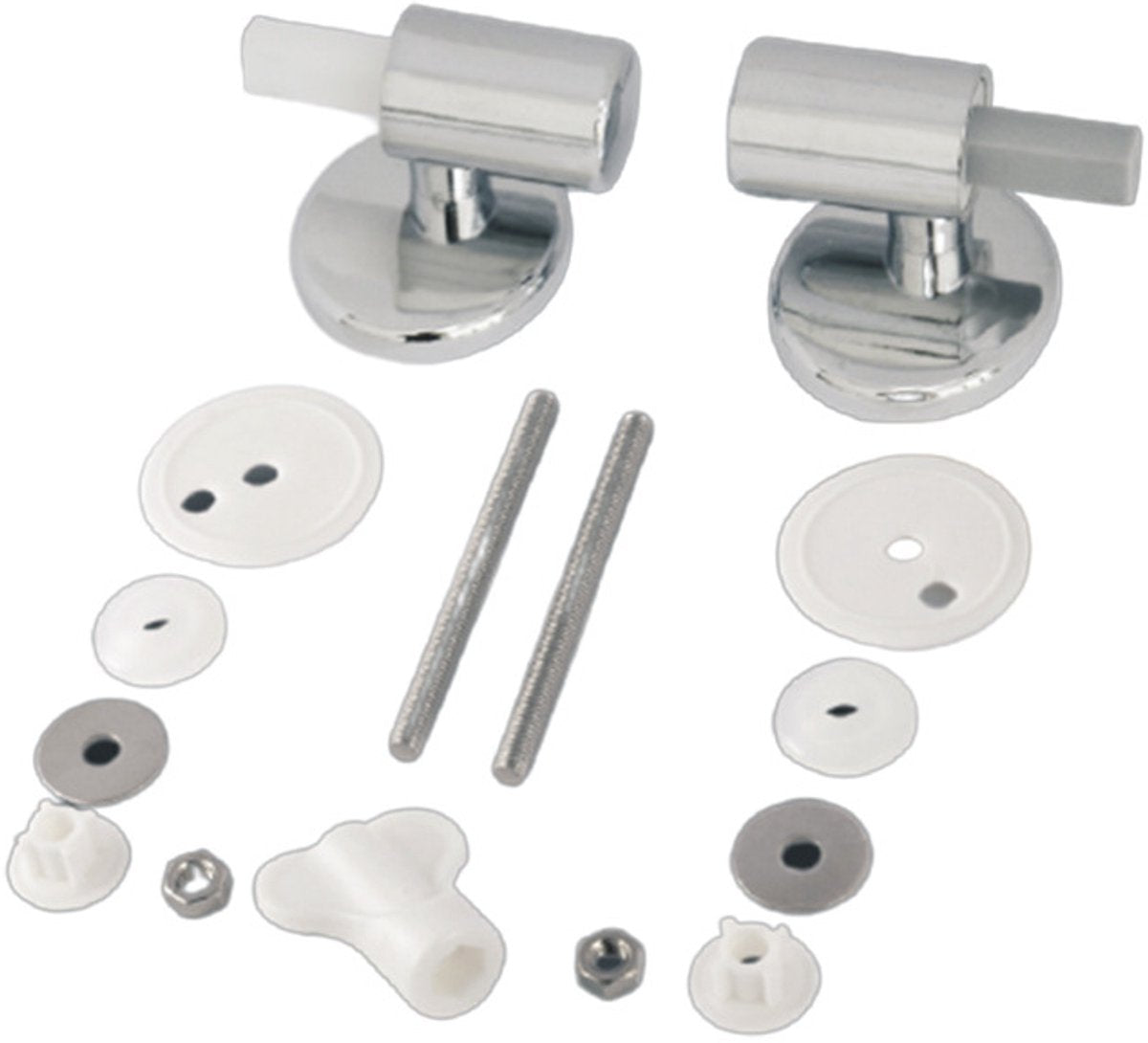 1 Set - Toilet Seat Hinge - Replacement Hinges - Slow-Release Hinge - Toilet Seat Hinges - Toilet Seat Fixing Kit - Zinc Alloy - Silver - For Bathroom Toilet Lid, Appliance Lid