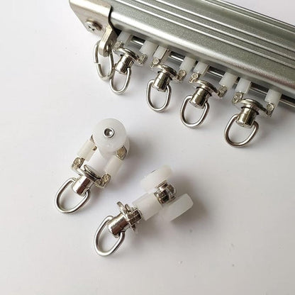 20 Pieces - Curtain Runners - Curtain Runners - Curtain Rollers - Curtain Rail Rollers - Gliders - Curtains - Curtain Gliders - White - Alloy - 3.45*1.5cm