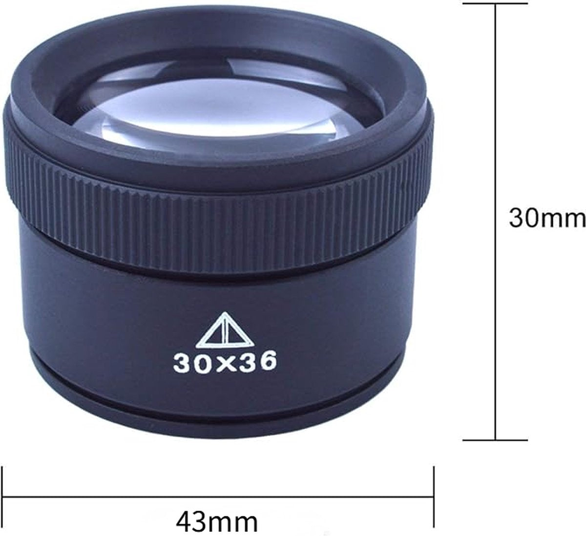 Jeweler's Magnifier - Pocket Magnifier - Mini Magnifying Glass - Pocket Magnifier - 30x36 - Magnification 30 - Lens 36mm diameter - Black - Zinc Alloy