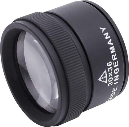 Jeweler's Magnifier - Pocket Magnifier - Mini Magnifying Glass - Pocket Magnifier - 30x36 - Magnification 30 - Lens 36mm diameter - Black - Zinc Alloy