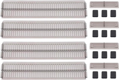 Drawer divider - 4 pieces - Drawer divider - Drawer organizer - Adjustable/extendable (27.5-51 cm) - For Clothes/Kitchen/Bathroom/Wardrobe - Transparent Black - Plastic