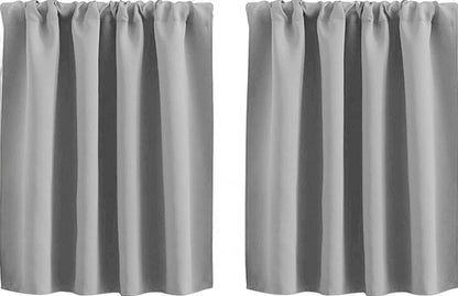 2 pieces - Curtain - Small window curtains - for bedroom kitchen cupboard child basement camper curtains - 76*60cm - Light gray - Blackout curtain - Polyester
