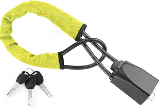 Steering Wheel Lock - Belt Lock - with 3 Keys - Yellow - Universal - Steering Wheel Anti-Theft Device - for Car Security - for Most Vehicles, Trucks, SUVs, Vans.
