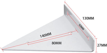 Wall shelf brackets - 4 pieces - shelf brackets - brackets - iron - white - 140 x 130 x 27 mm - multifunctional - wall mounted - heavy - invisible - for wall mounting hidden wooden shelf