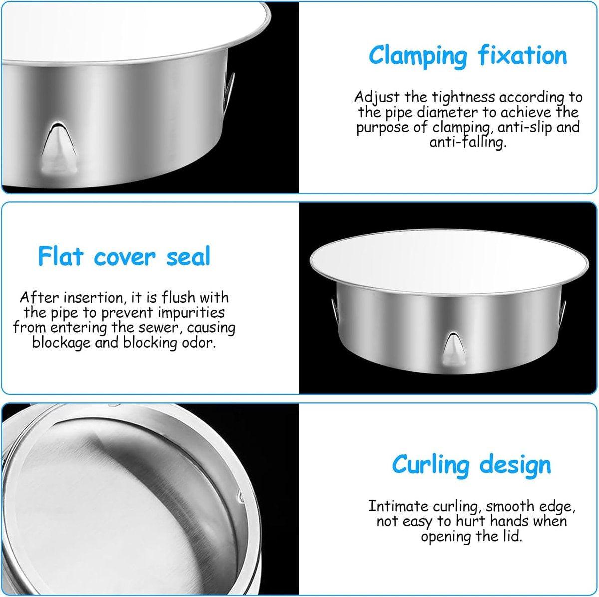 Chimney hood - Stainless steel - Pipe hood - Ã 148 mm - Base diameter: 122 mm - Depth 45 mm - Prevents foreign objects from entering - Prevents odor formation.