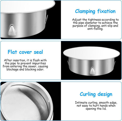 Chimney hood - Stainless steel - Pipe hood - Ã 148 mm - Base diameter: 122 mm - Depth 45 mm - Prevents foreign objects from entering - Prevents odor formation.