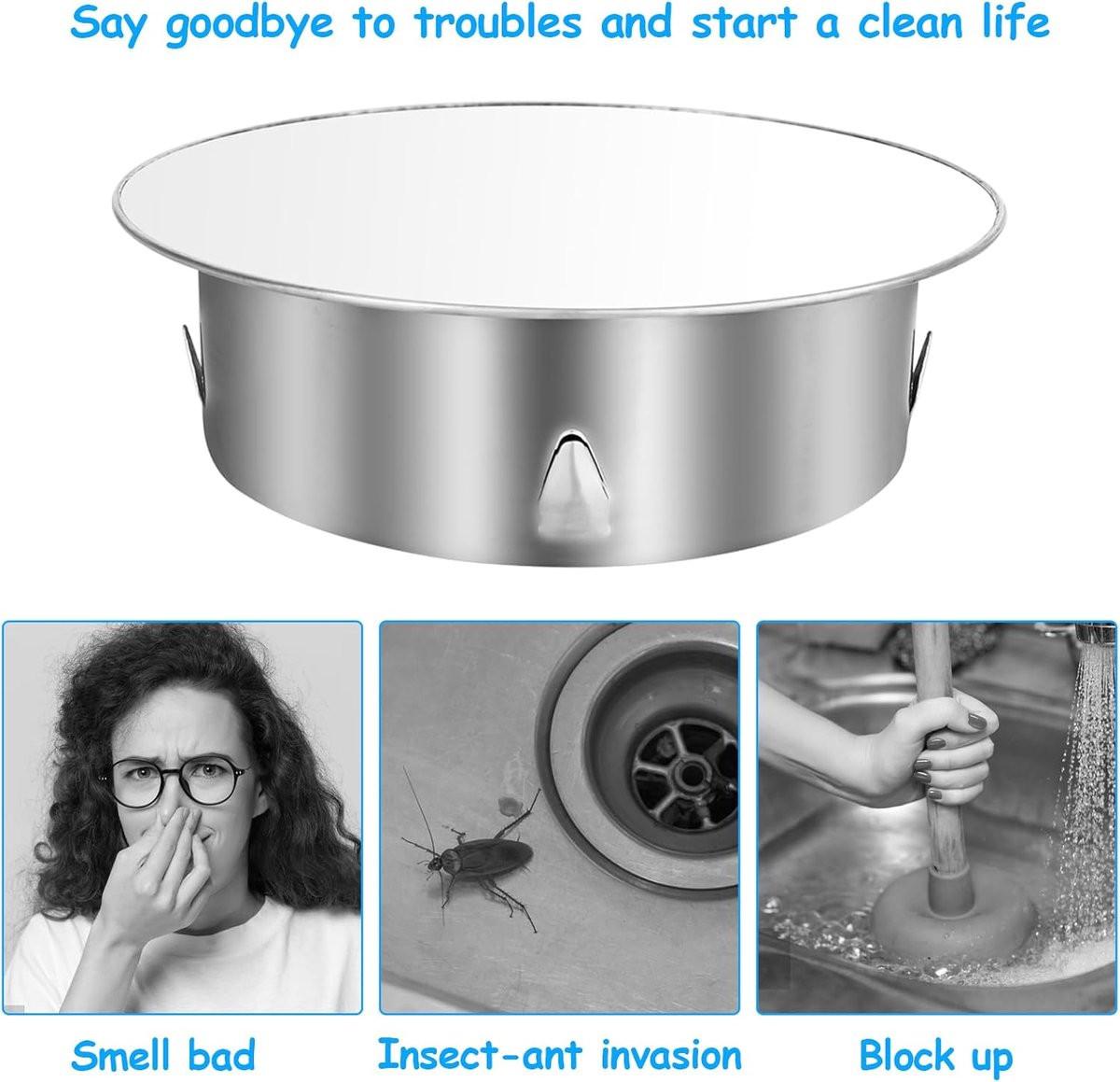 Chimney hood - Stainless steel - Pipe hood - Ã 148 mm - Base diameter: 122 mm - Depth 45 mm - Prevents foreign objects from entering - Prevents odor formation.