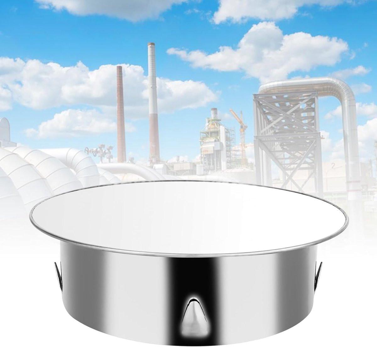 Chimney hood - Stainless steel - Pipe hood - Ã 148 mm - Base diameter: 122 mm - Depth 45 mm - Prevents foreign objects from entering - Prevents odor formation.