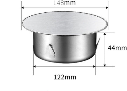 Chimney hood - Stainless steel - Pipe hood - Ã 148 mm - Base diameter: 122 mm - Depth 45 mm - Prevents foreign objects from entering - Prevents odor formation.