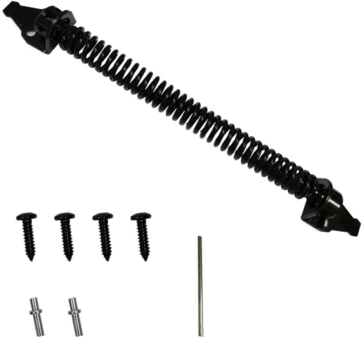 Door closers - Door spring - Gate spring - Gate spring - 36cm - Outdoor door closer - Gate latches - Garden gate spring - Black - Carbon steel - For wooden fences door