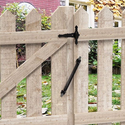 Door closers - Door spring - Gate spring - Gate spring - 36cm - Outdoor door closer - Gate latches - Garden gate spring - Black - Carbon steel - For wooden fences door