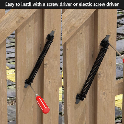 Door closers - Door spring - Gate spring - Gate spring - 36cm - Outdoor door closer - Gate latches - Garden gate spring - Black - Carbon steel - For wooden fences door