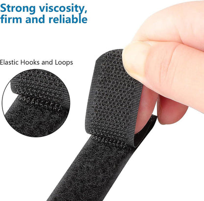Cable organizer - 40 pieces - 200 x 2 mm - Black - Nylon - Velcro - Cable ties - Tie-wraps - Cable management - Cable ties Velcro - Cable holder - With plastic buckle - Adjustable.