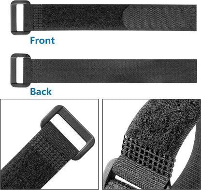 Cable organizer - 40 pieces - 200 x 2 mm - Black - Nylon - Velcro - Cable ties - Tie-wraps - Cable management - Cable ties Velcro - Cable holder - With plastic buckle - Adjustable.