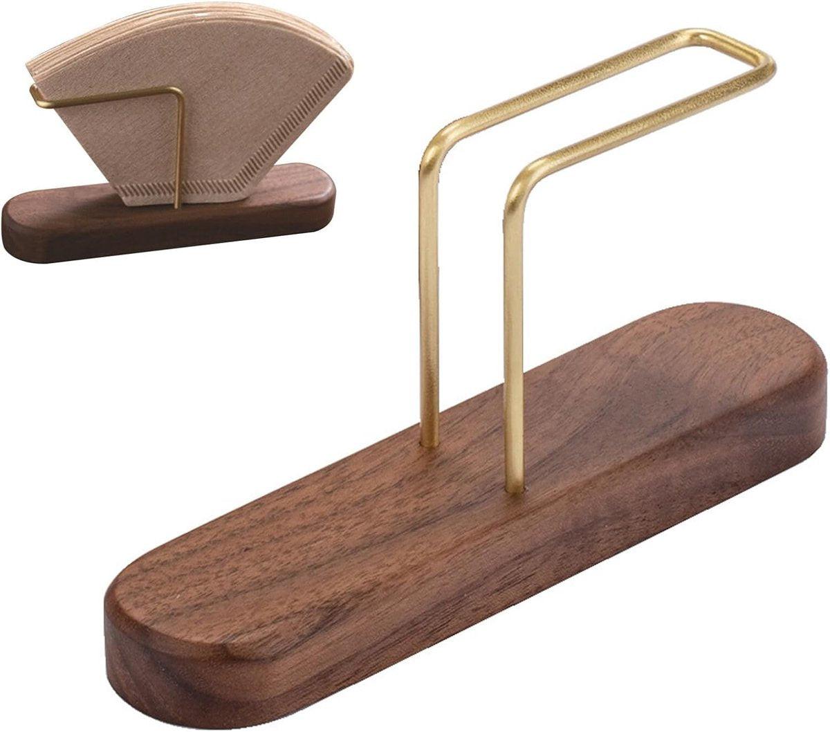Coffee filter holder - Universal - Filter bag holder - Paper filter holder coffee filter holder - Filter coffee - Coffee accessories - Simple & Durable - 7 x 14 x 3.5 cm - Wood.