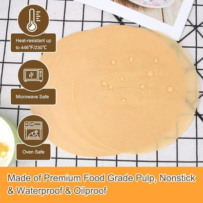 Baking paper - 100 pieces - 30 cm - Round - Parchment paper - for baking cookies, bread, meat, pizza, air fryer