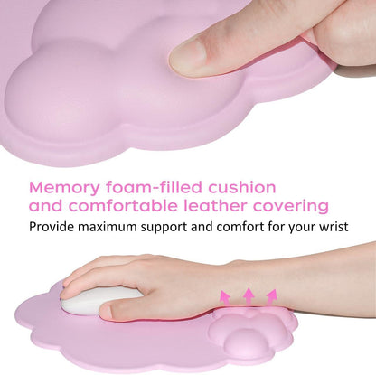 Mouse pad - Mouse pad with wrist rest - Ergonomic mouse pad - Mouse pad with leather surface, suitable for computers, laptops, office, home and travel, with non-slip bottom.