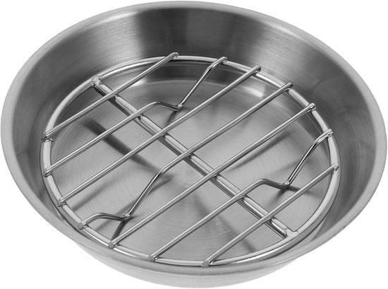 Baking tray for air fryer - Air fryer baking pan - Air fryer accessories - Baking tray with rack - Made of 304 stainless steel - 12 cm.