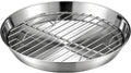 Baking tray for air fryer - Air fryer baking pan - Air fryer accessories - Baking tray with rack - Made of 304 stainless steel - 25 cm.