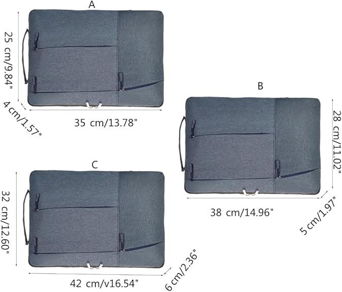 Laptop Case - Suitable for 13/14/15.6 inches - Zippered Laptop Case - Laptop Sleeve - Waterproof Oxford Cloth - Scratch and Wear Resistant, Easy to Carry - Gray.