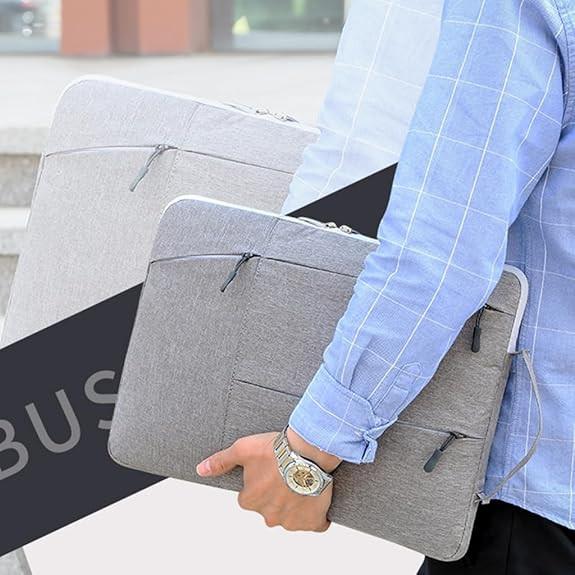 Laptop Case - Suitable for 13/14/15.6 inches - Zippered Laptop Case - Laptop Sleeve - Waterproof Oxford Cloth - Scratch and Wear Resistant, Easy to Carry - Gray.