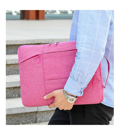 Laptop Case - Suitable for 13/14/15.6 inches - Zippered Laptop Case - Laptop Sleeve - Waterproof Oxford Cloth - Scratch and Wear Resistant, Easy to Carry - Pink.