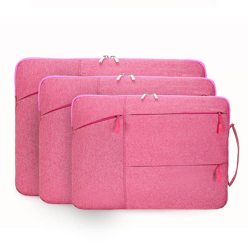 Laptop Case - Suitable for 13/14/15.6 inches - Zippered Laptop Case - Laptop Sleeve - Waterproof Oxford Cloth - Scratch and Wear Resistant, Easy to Carry - Pink.