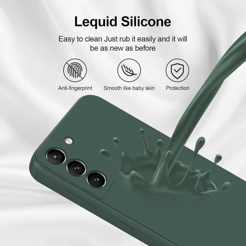 Compatible with Samsung S23 Case Samsung Green Matte Rubberized Camera Protection Liquid.