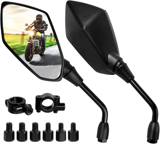 Motorcycle Rearview Mirrors Universal Pair Compatible with Motorcycles.
