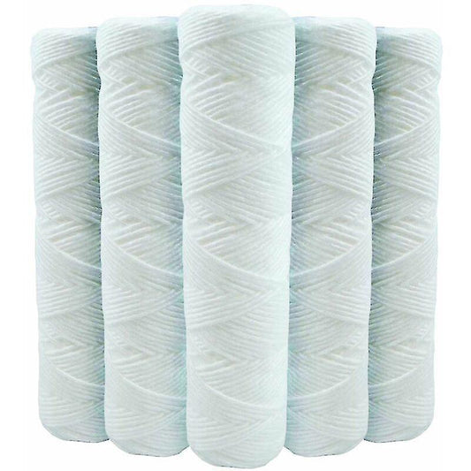 Set of 5 Spiral Water Filter Cartridges Anti-Sediment 10 Inch 254 mm - Compatible with 10 Inch Filters Made in France 5 Microns.