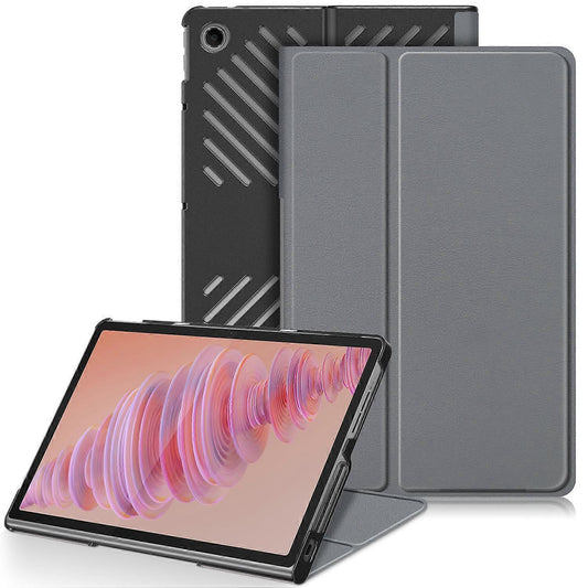 Heat Dissipation Protective Stand for Lenovo Tab Plus 11.5 inch TB351FU Tablet in Leather Grey.