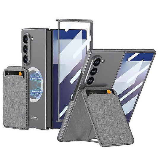 Magnetic Card Slot Case For Compatible with Samsung Galaxy Z Fold7 5G Samsung Grey.