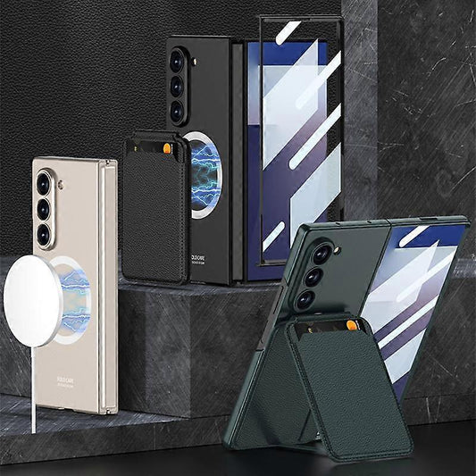 Magnetic Card Slot Case For Compatible with Samsung Galaxy Z Fold7 5G Samsung Grey.