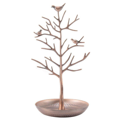 Vintage jewelry tree with 3 birds (bronze)