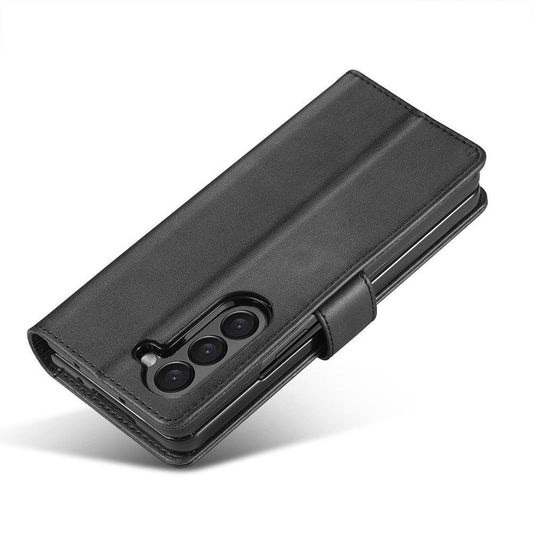 Compatible with Samsung Galaxy Z Fold6 5G Phone Case Cover with Kickstand - Black.