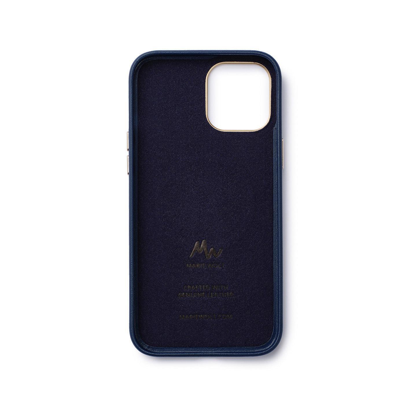 iPhone 12 / 12 Pro - MagSafe Leather Mobile Case - Marie Wolt Blu Blue iPhone 12/12 Pro.