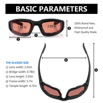 Compatible with Oral-B Cycling Glasses Windproof Desert Dustproof Sports Built-in Foam Goggles 3 Pcs