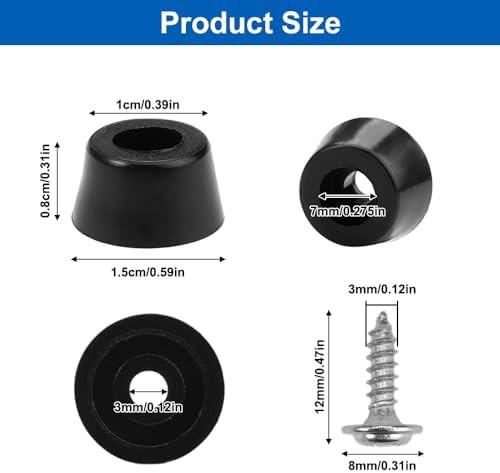 Rubber Feet for Cutting Boards Compatible with Multiple Brands 50 Pieces with Stainless Steel Screws Anti-Slip Buffer.