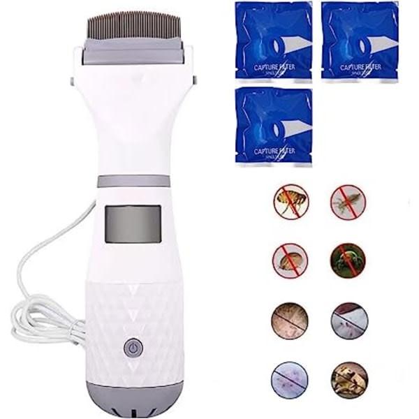 Electric Lice Comb with Vacuum, 3 Filters - Professional Lice Cleaning Tool for Kids and Pets.