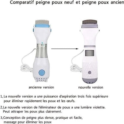 Electric Lice Comb with Vacuum, 3 Filters - Professional Lice Cleaning Tool for Kids and Pets.
