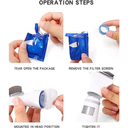 Electric Lice Comb with Vacuum, 3 Filters - Professional Lice Cleaning Tool for Kids and Pets.